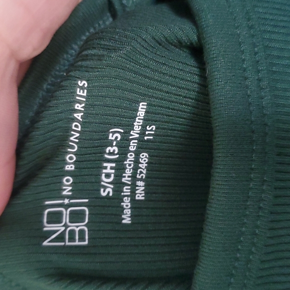 No Boundaries Dark Green ribbed spaghetti  strap tank top - Picture 3 of 5